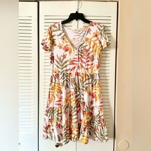 Derek Heart Botanical Mini Dress 🌿🧡
